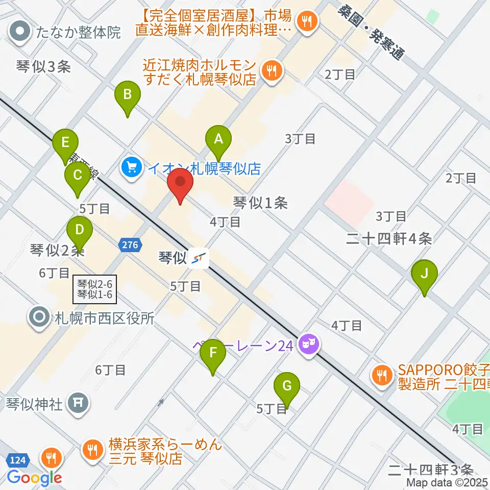 琴似センター ヤマハミュージック周辺のホテル一覧地図