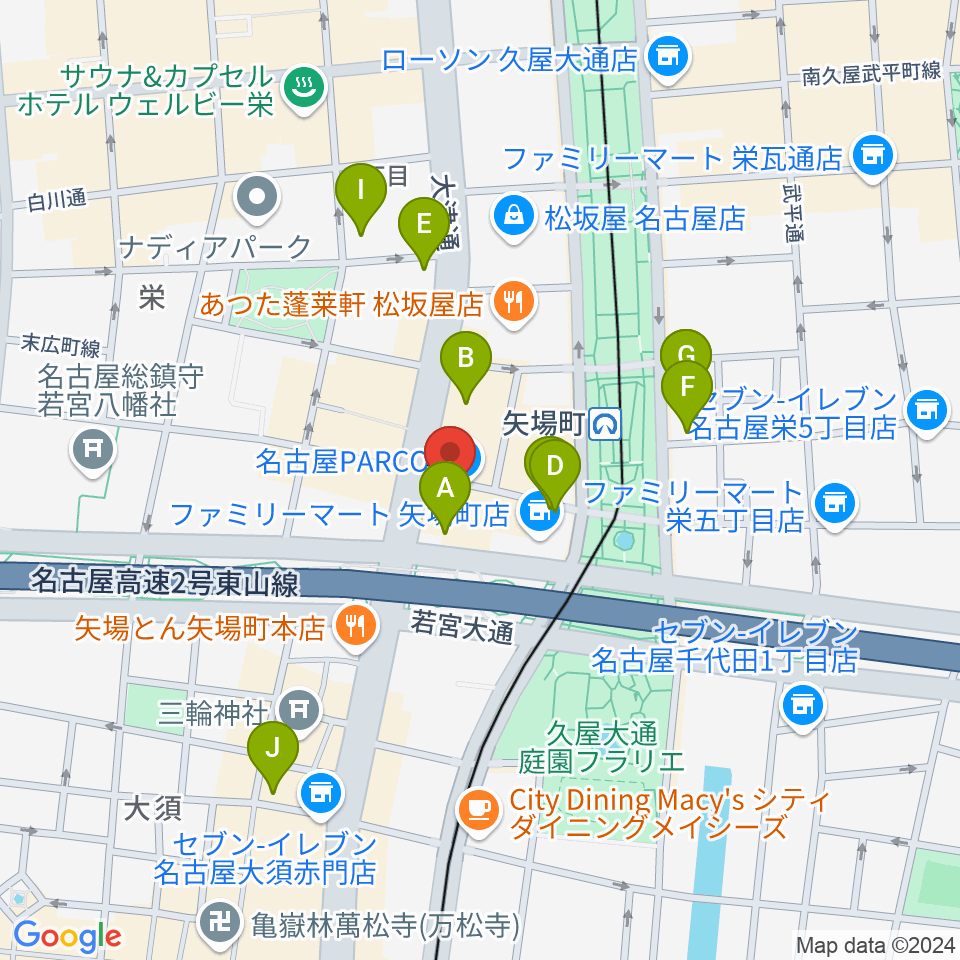 島村楽器 名古屋パルコ店  周辺のホテル一覧地図