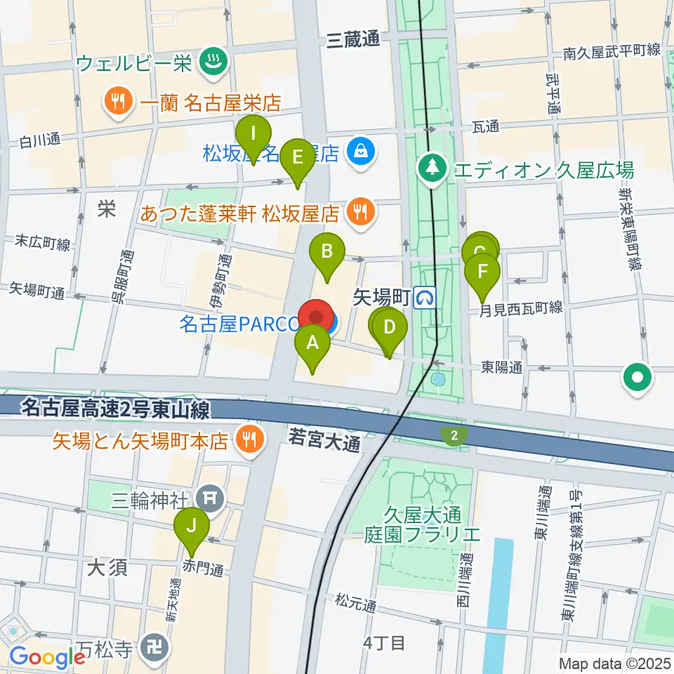 島村楽器 名古屋パルコ店 周辺のホテル一覧地図
