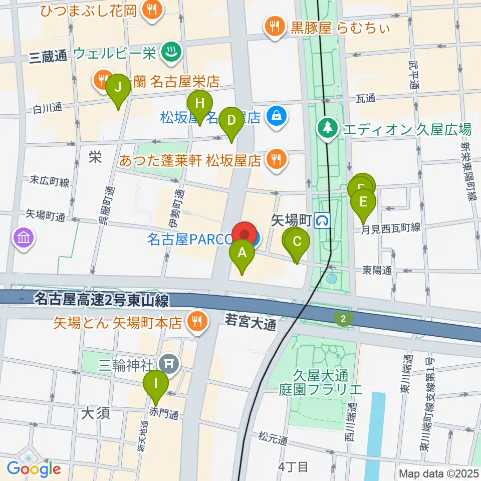 島村楽器 名古屋パルコ店 周辺のホテル一覧地図