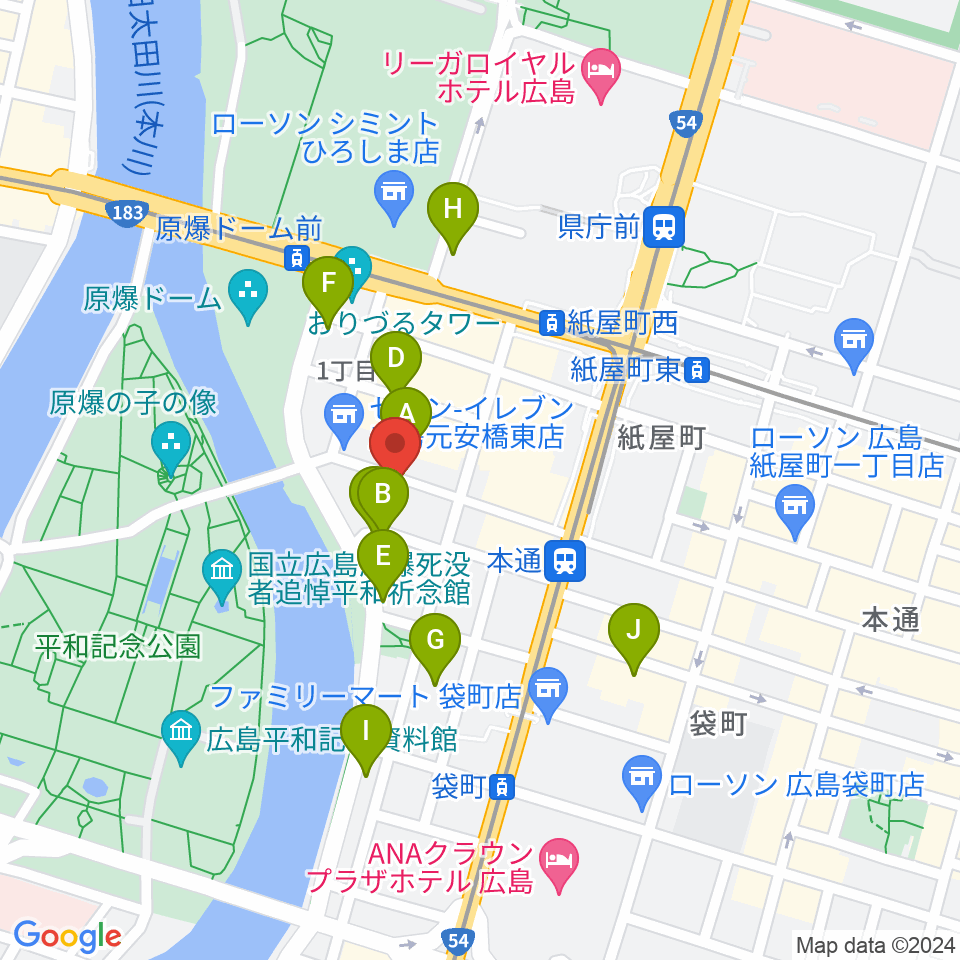 木定楽器店周辺のホテル一覧地図