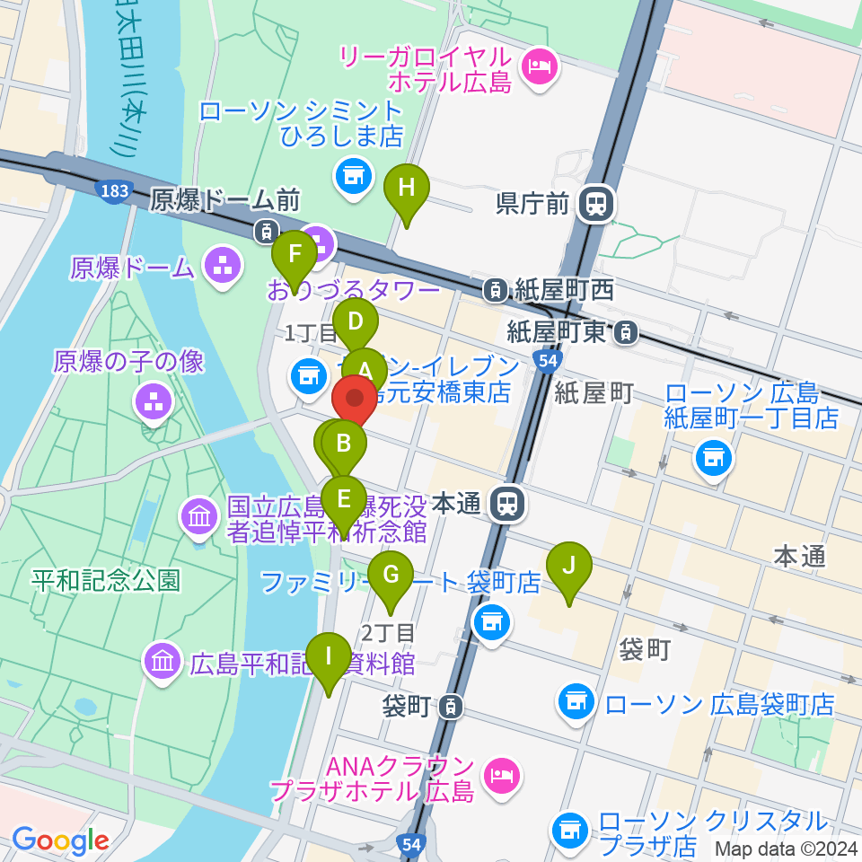 木定楽器店周辺のホテル一覧地図