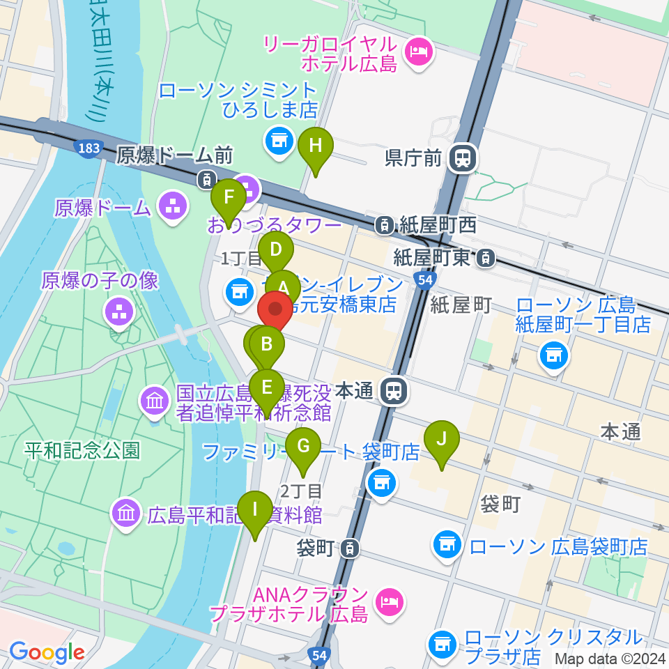 木定楽器店周辺のホテル一覧地図