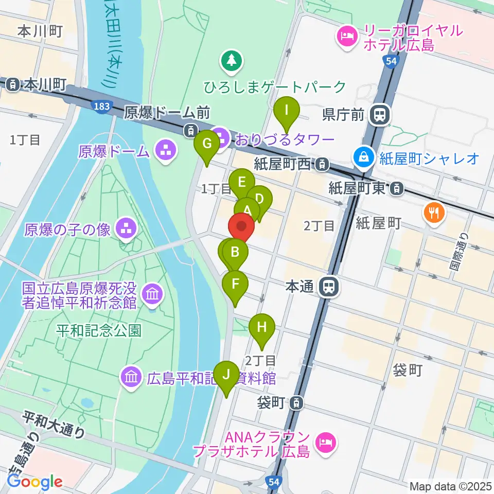 木定楽器店周辺のホテル一覧地図