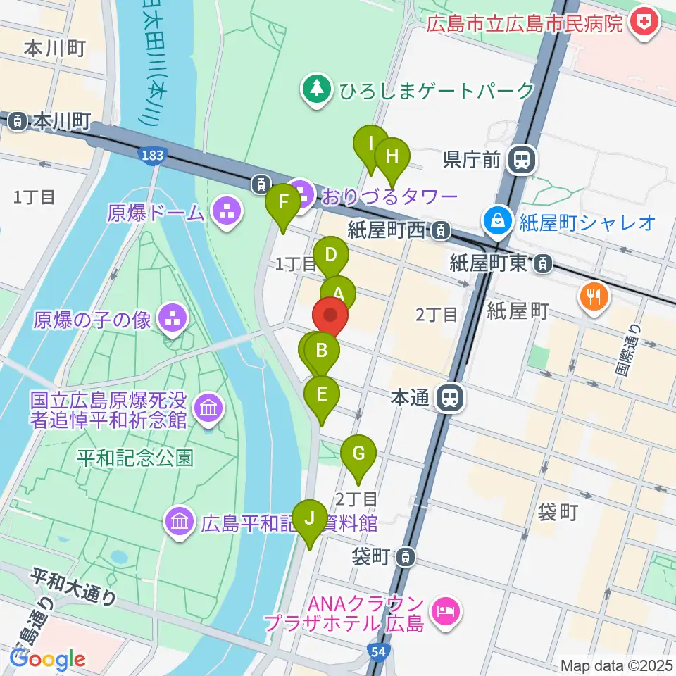 木定楽器店周辺のホテル一覧地図
