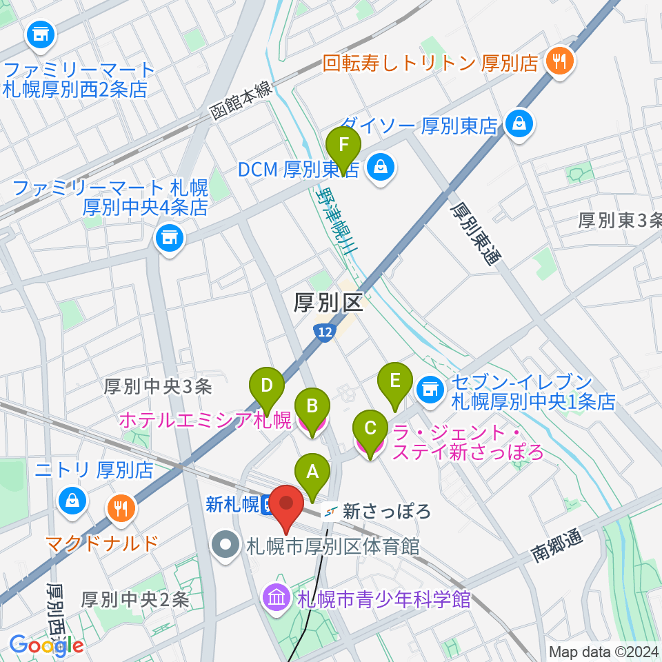 サンピアザセンター ヤマハミュージック周辺のホテル一覧地図