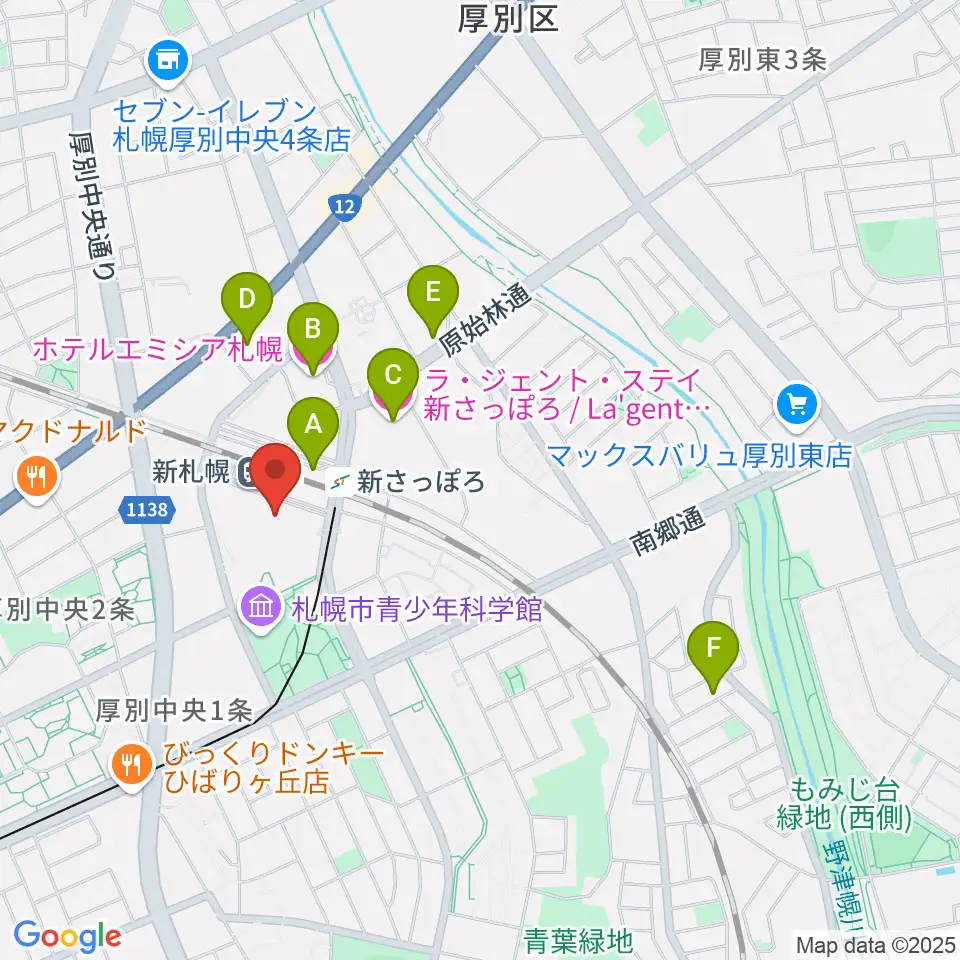 サンピアザセンター ヤマハミュージック周辺のホテル一覧地図
