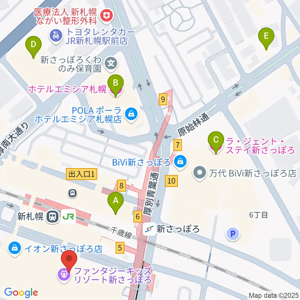 サンピアザセンター ヤマハミュージック周辺のホテル一覧地図
