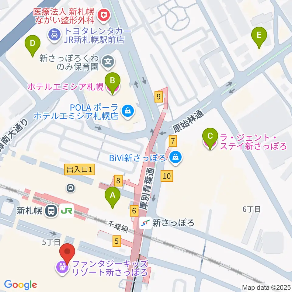 サンピアザセンター ヤマハミュージック周辺のホテル一覧地図