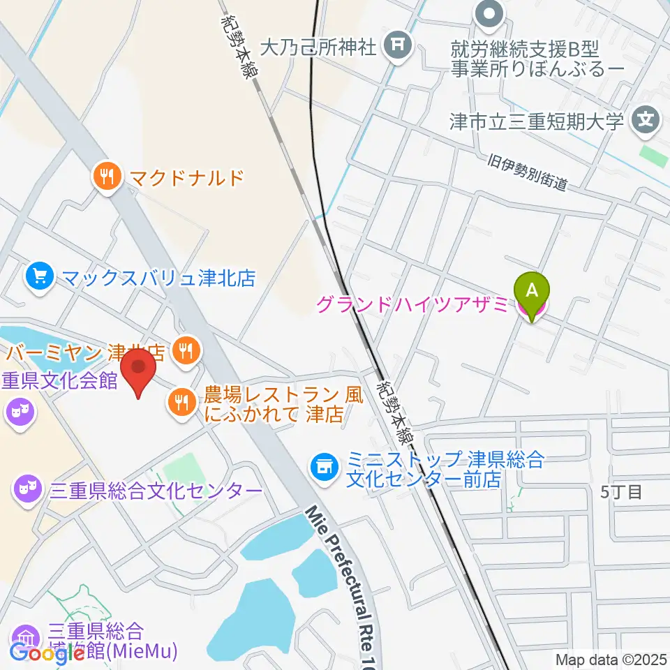 村井楽器 山の手センター周辺のホテル一覧地図