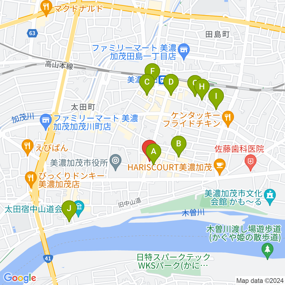 加茂ブラザーミュージックセンター周辺のホテル一覧地図