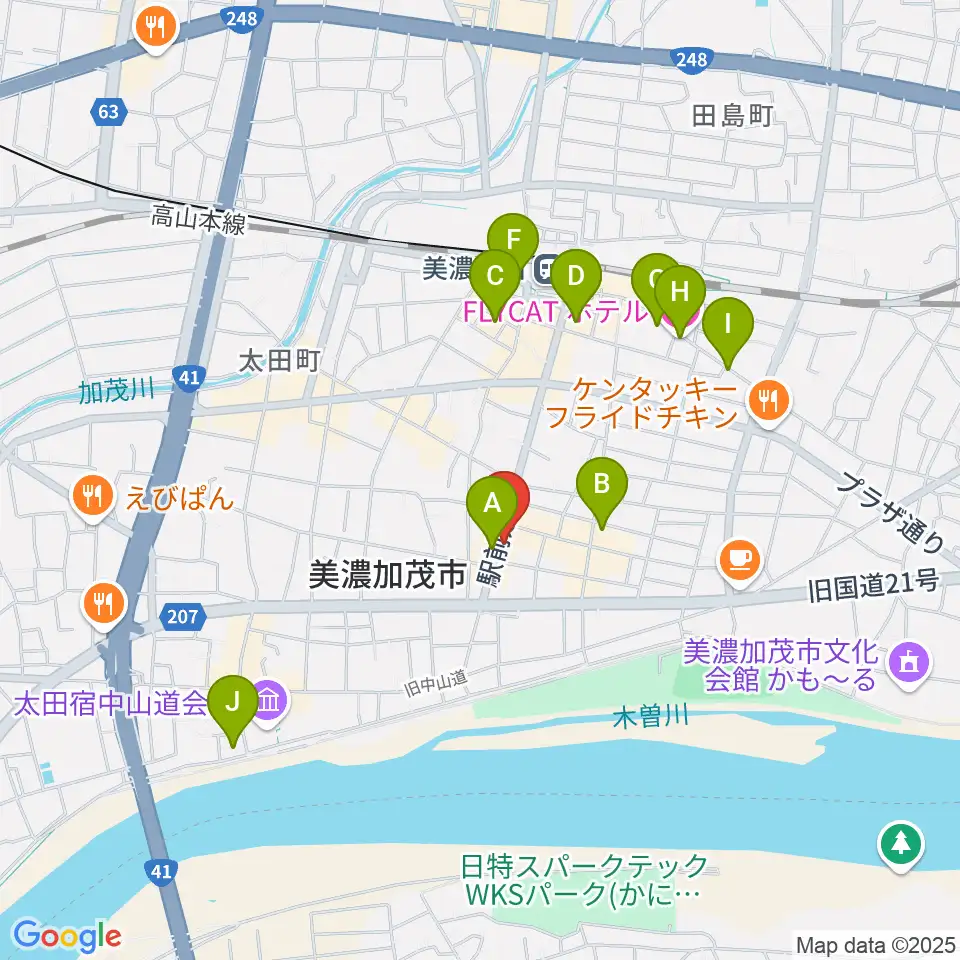 加茂ブラザーミュージックセンター周辺のホテル一覧地図