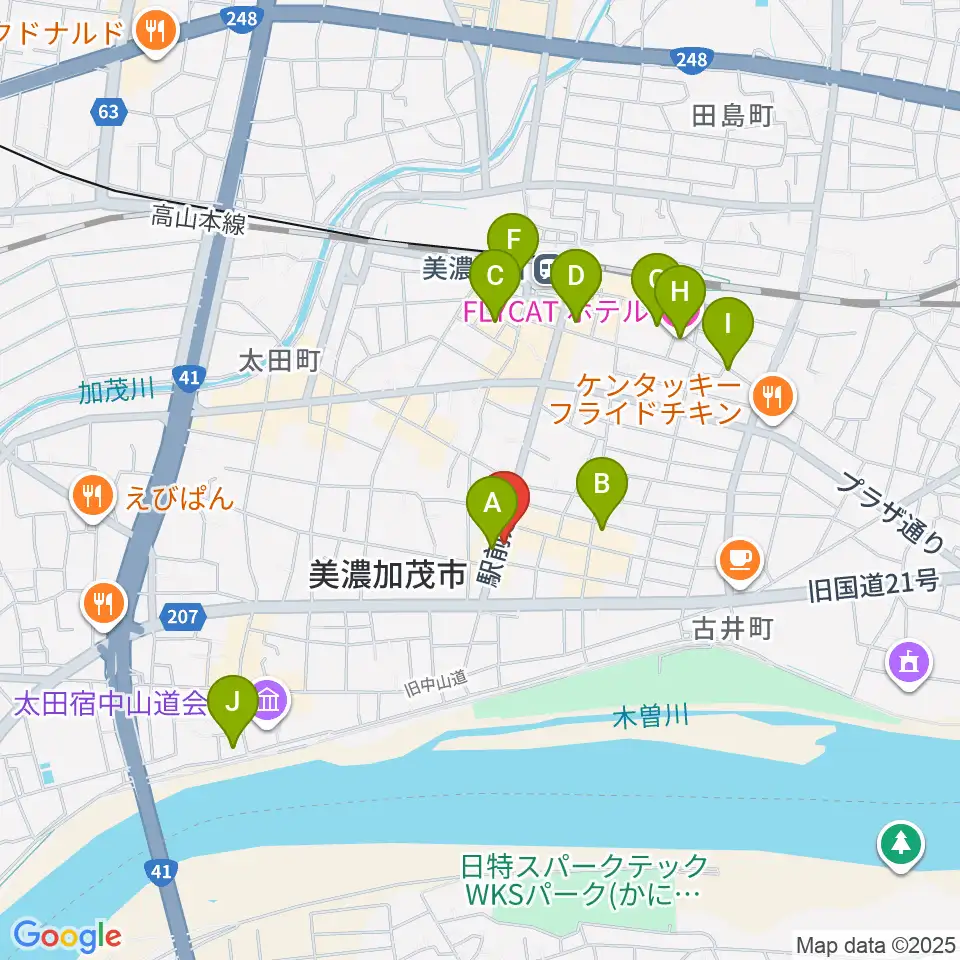 加茂ブラザーミュージックセンター周辺のホテル一覧地図