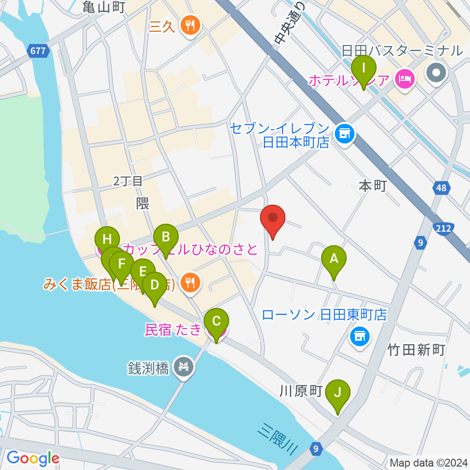 シミズ楽器 音楽教室周辺のホテル一覧地図