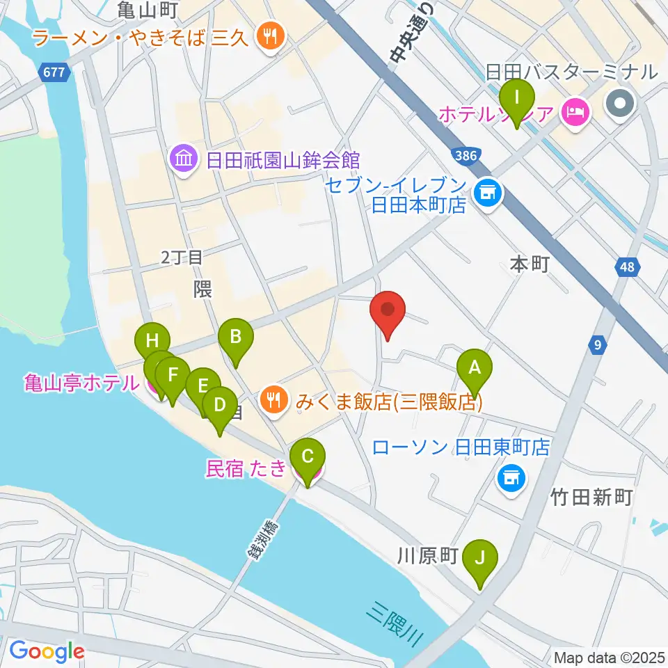 シミズ楽器 音楽教室周辺のホテル一覧地図