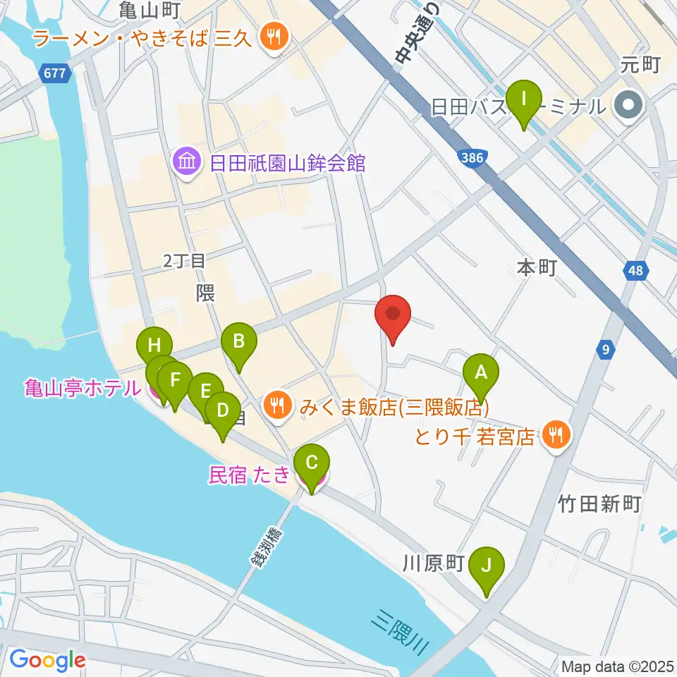 シミズ楽器 音楽教室周辺のホテル一覧地図