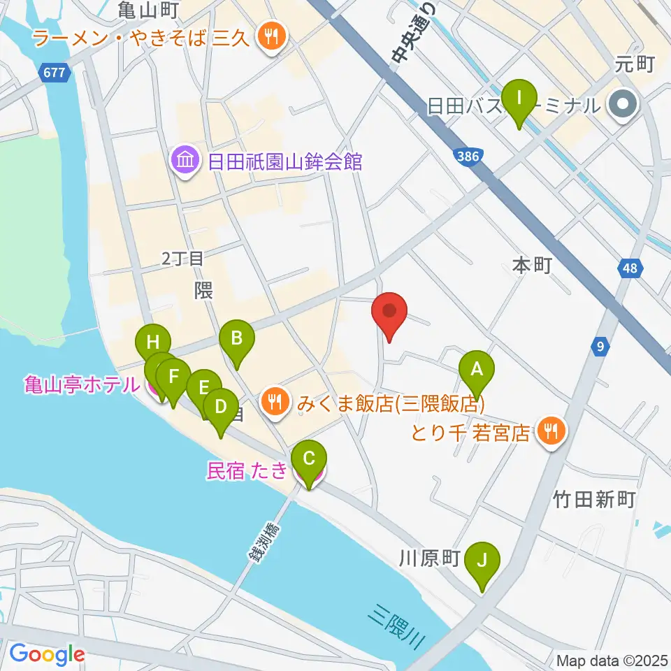 シミズ楽器 音楽教室周辺のホテル一覧地図