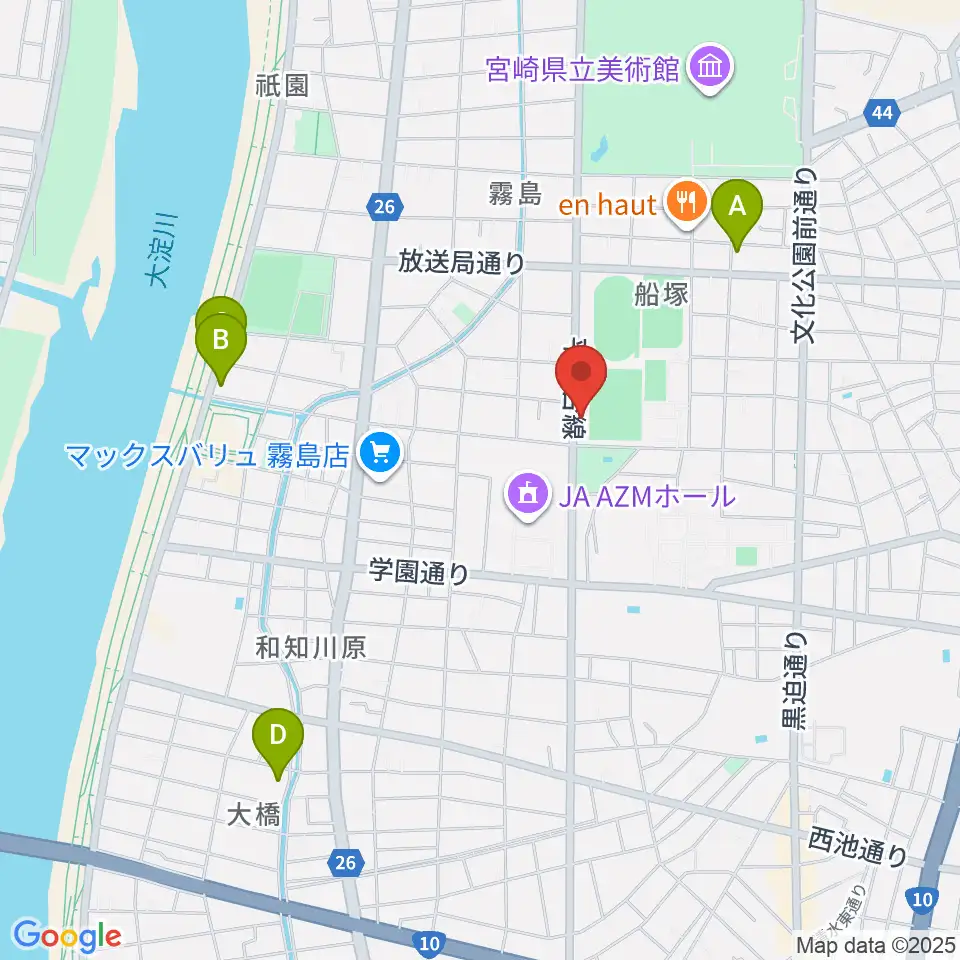 宮崎ピアノ技術センター周辺のホテル一覧地図
