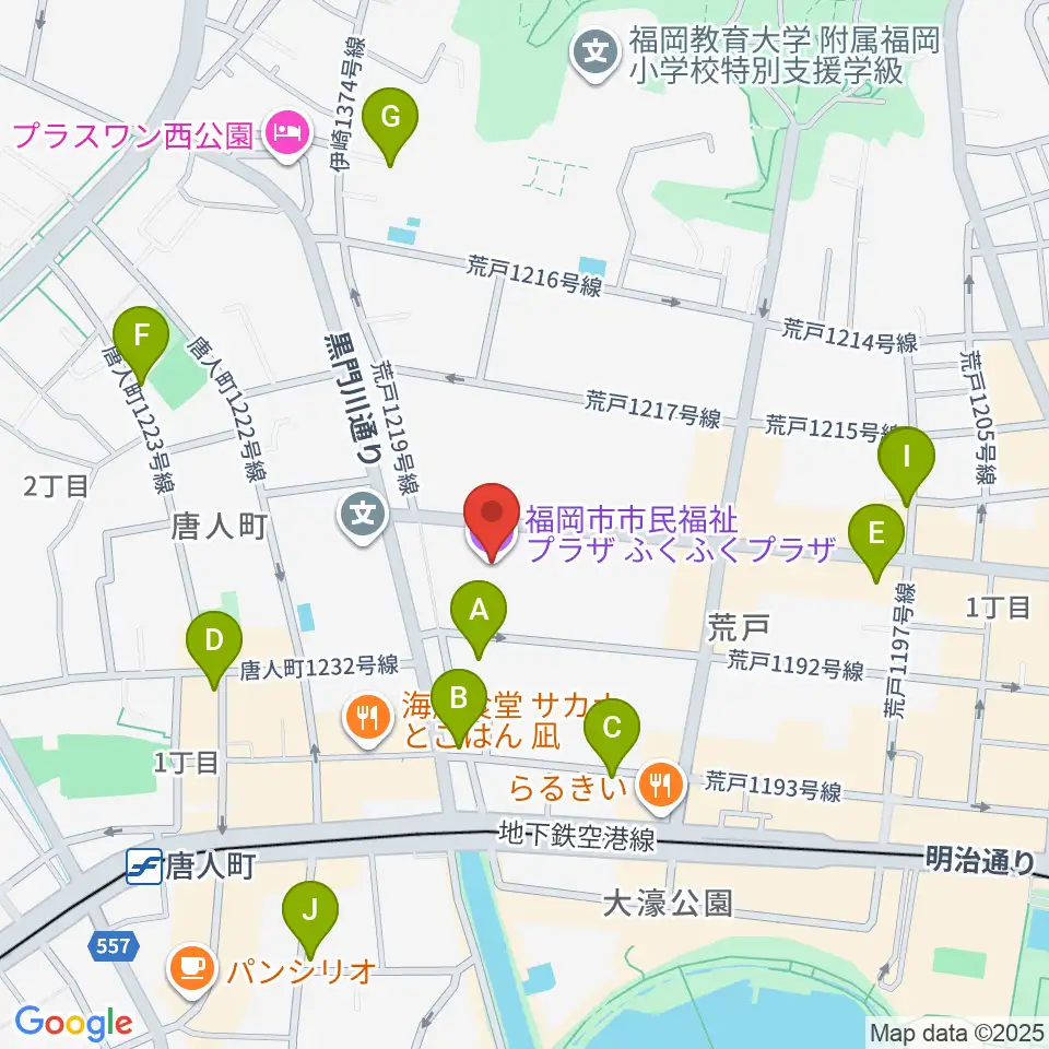 ふくふくプラザ周辺のホテル一覧地図