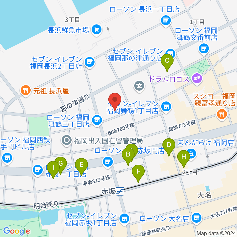 あいれふホール周辺のホテル一覧地図