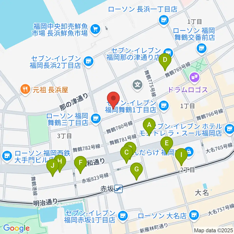 あいれふホール周辺のホテル一覧地図