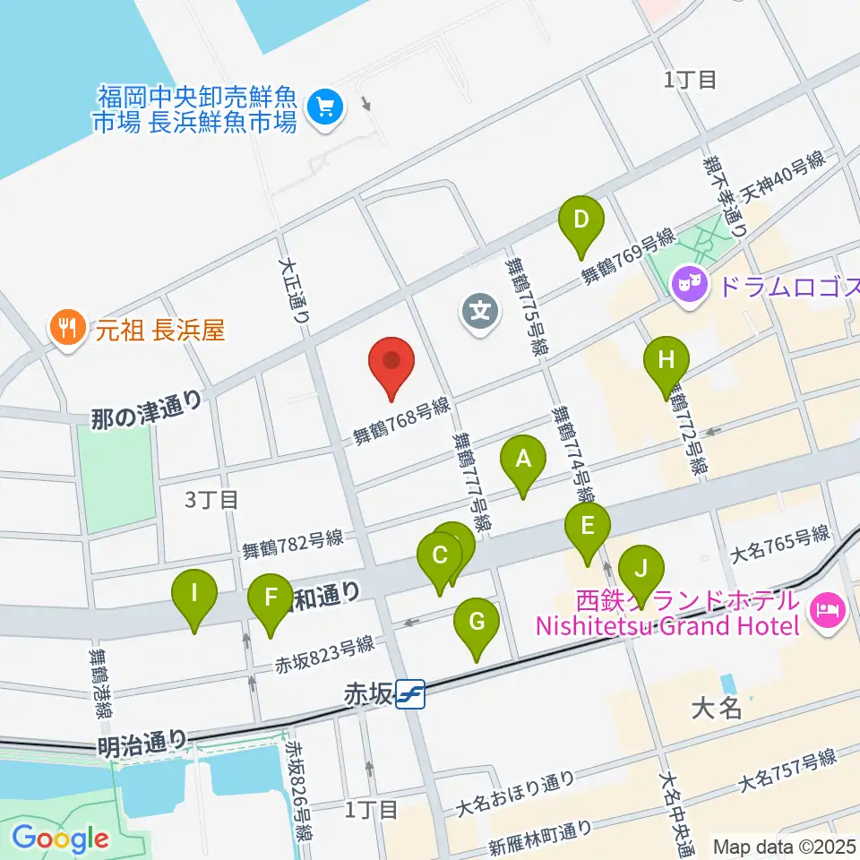 あいれふホール周辺のホテル一覧地図