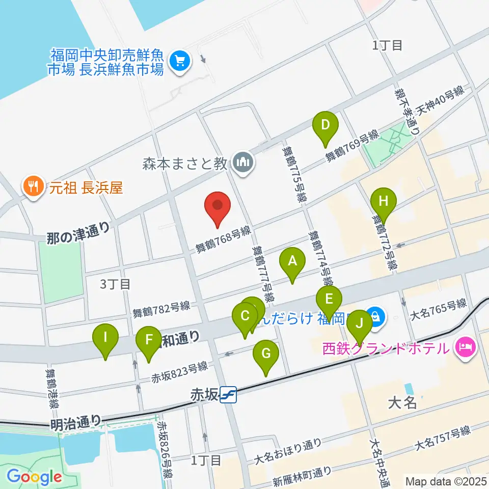 あいれふホール周辺のホテル一覧地図