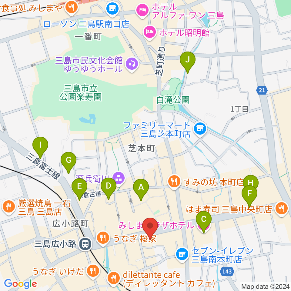 やまがた楽器店周辺のホテル一覧地図