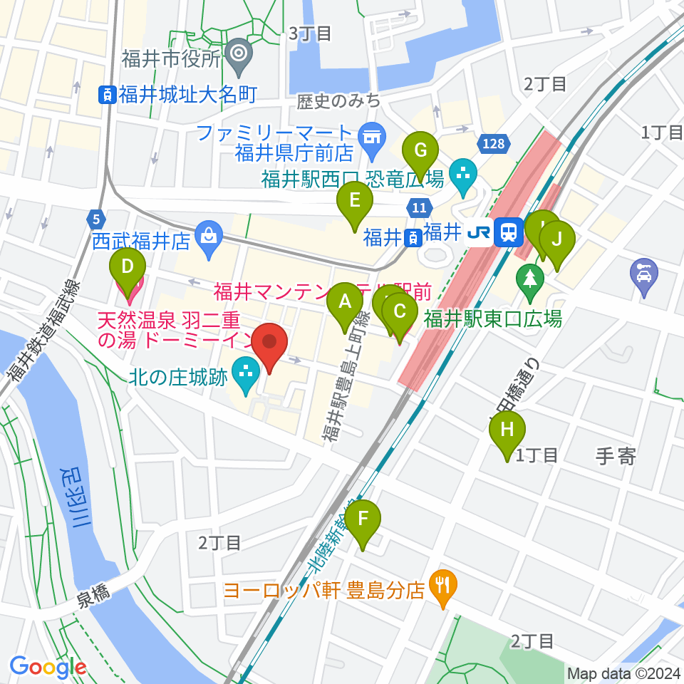 スズキ・メソード福井支部周辺のホテル一覧地図