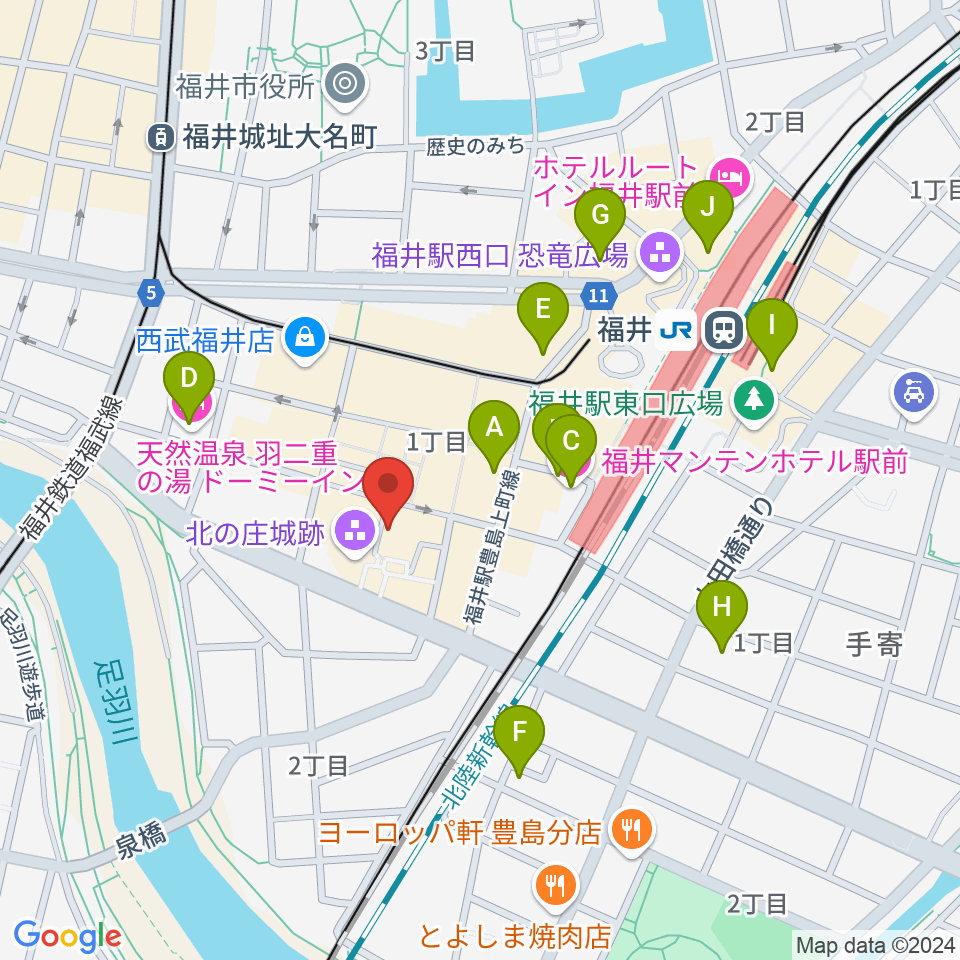 スズキ・メソード福井支部周辺のホテル一覧地図