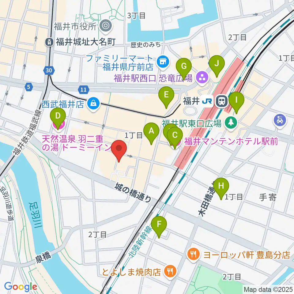 スズキ・メソード福井支部周辺のホテル一覧地図