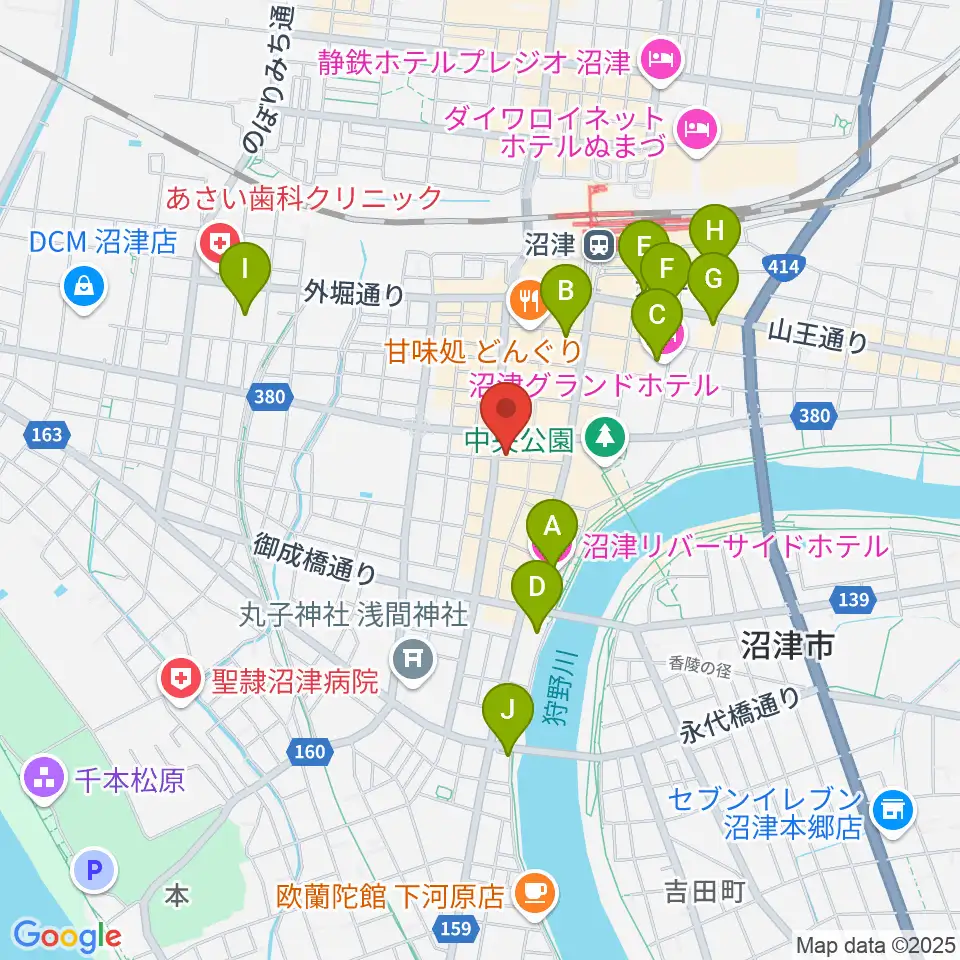 タンザワ楽器 沼津本店周辺のホテル一覧地図