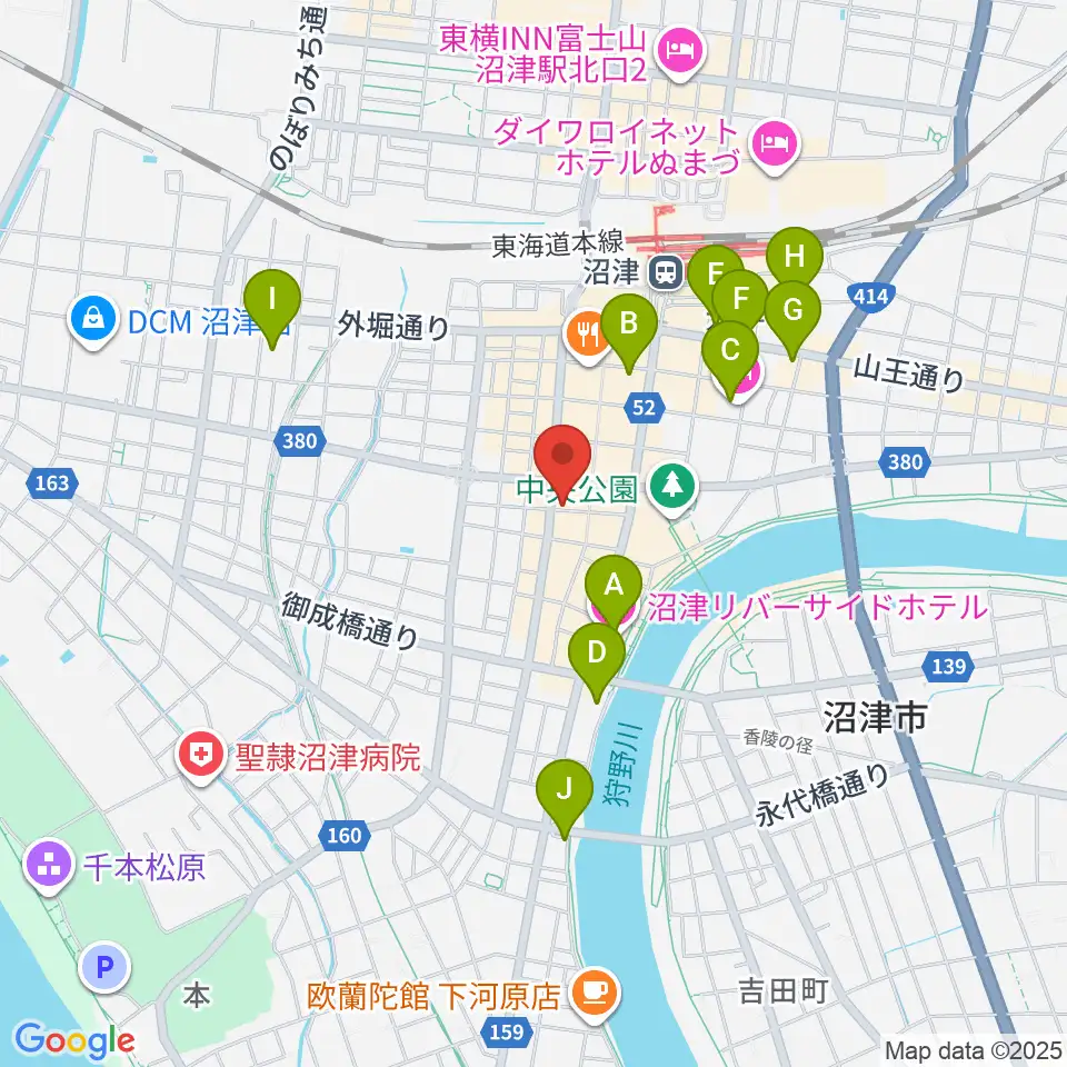 タンザワ楽器 沼津本店周辺のホテル一覧地図