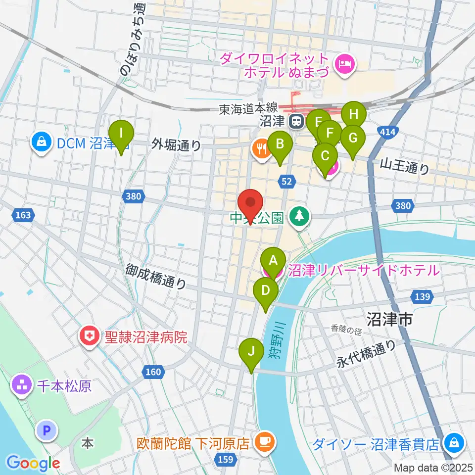 タンザワ楽器 沼津本店周辺のホテル一覧地図
