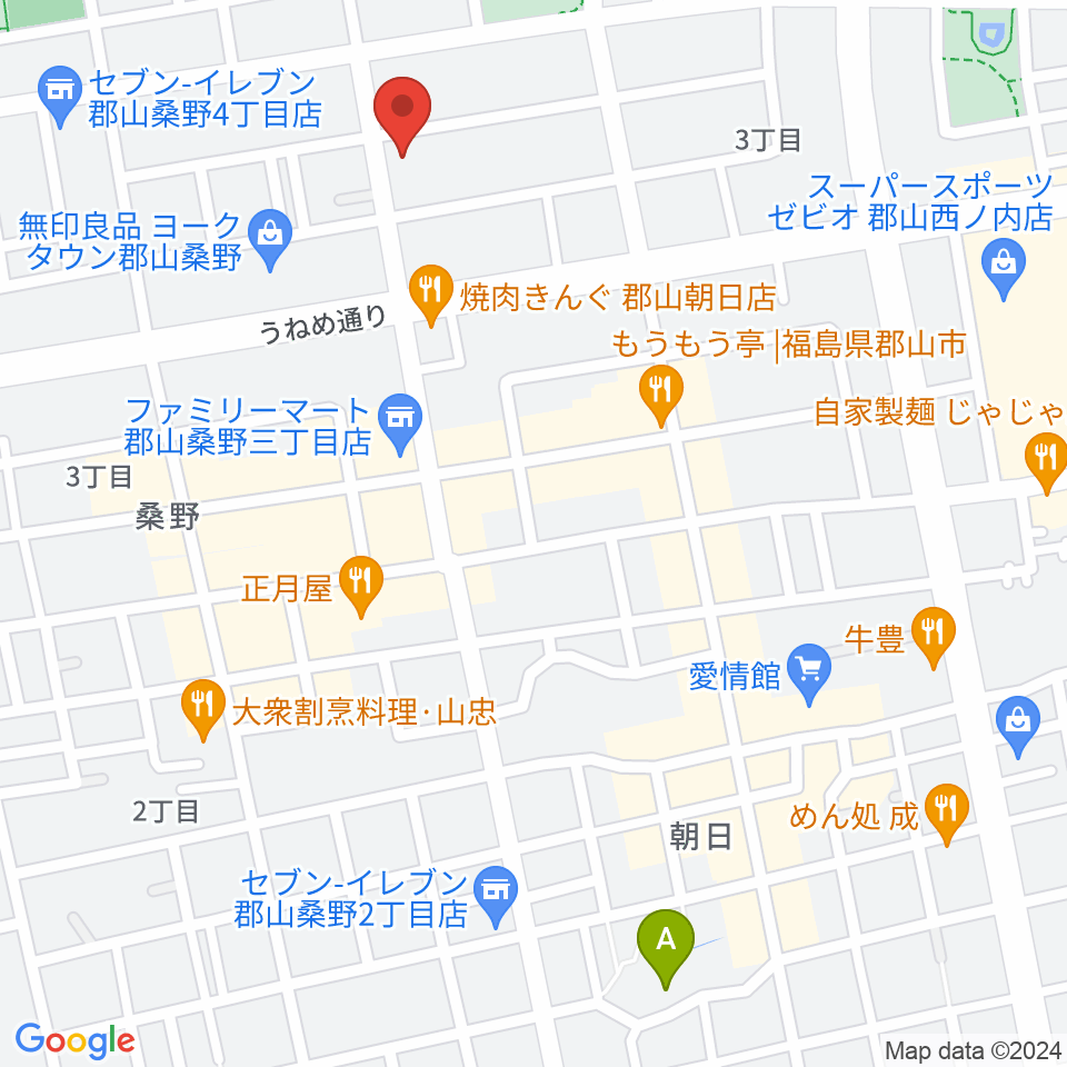 ヤマハミュージック 郡山店周辺のホテル一覧地図