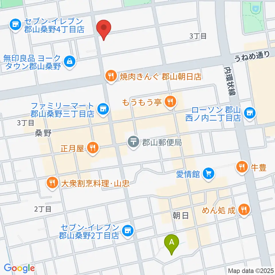 ヤマハミュージック 郡山店周辺のホテル一覧地図