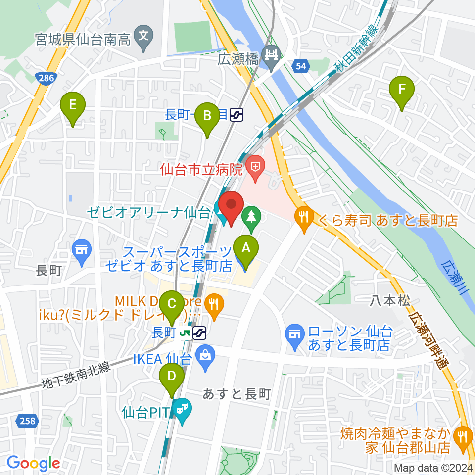 長町センター ヤマハミュージック周辺のホテル一覧地図