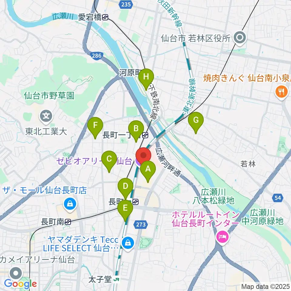 長町センター ヤマハミュージック周辺のホテル一覧地図