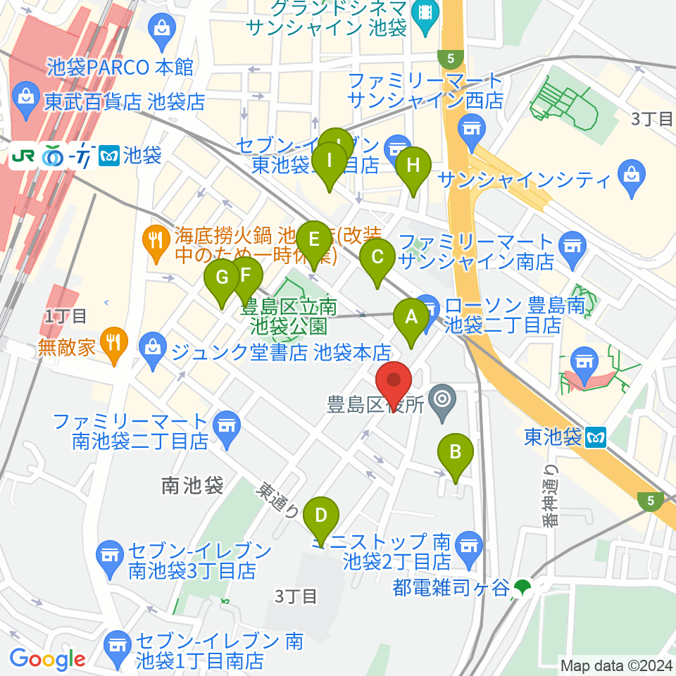 ウインズミュージックスクール周辺のホテル一覧地図