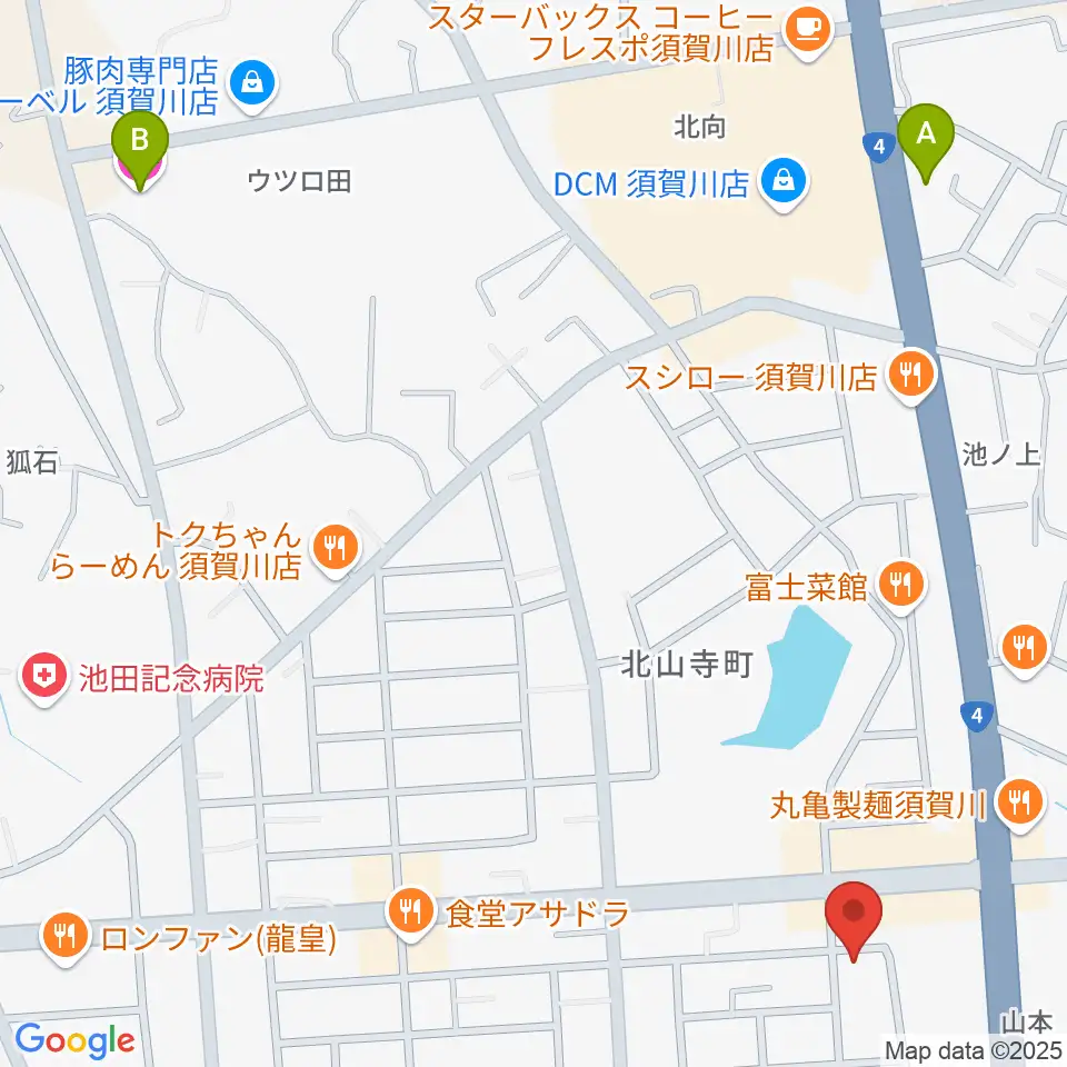 須賀川西教室 ヤマハミュージック周辺のホテル一覧地図