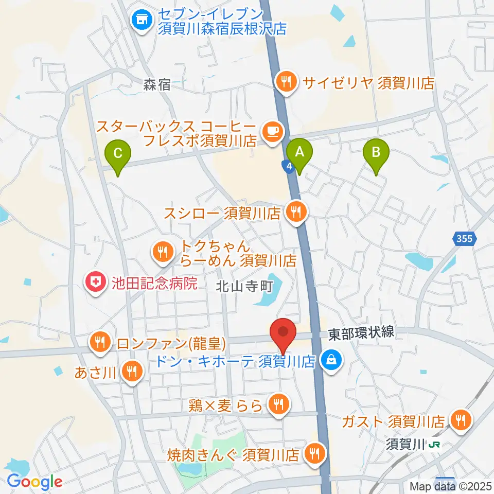 須賀川西教室 ヤマハミュージック周辺のホテル一覧地図