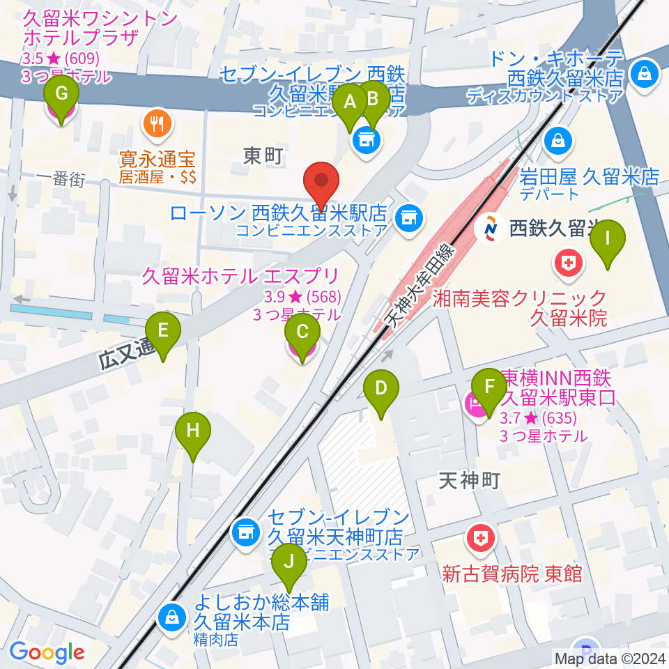 FUNKY DOG周辺のホテル一覧地図