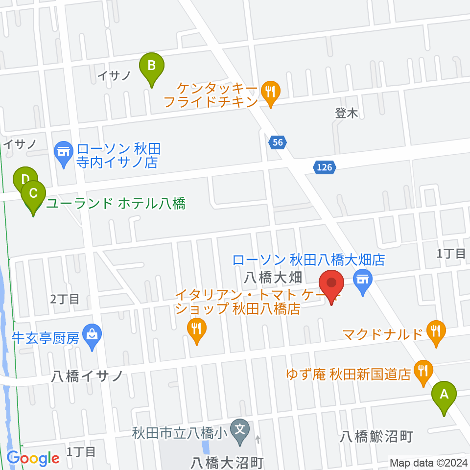 秋田北センター ヤマハミュージック周辺のホテル一覧地図