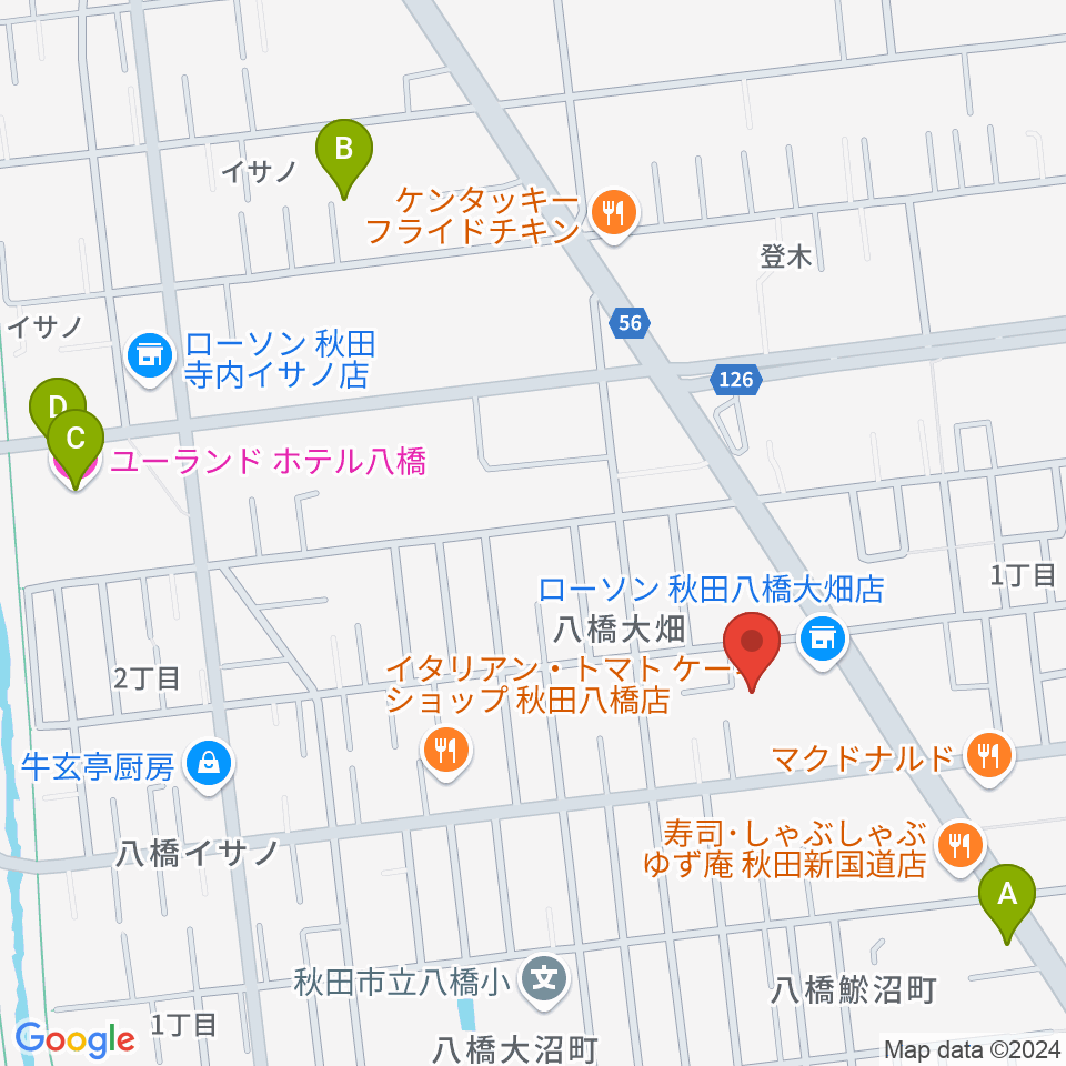 秋田北センター ヤマハミュージック周辺のホテル一覧地図