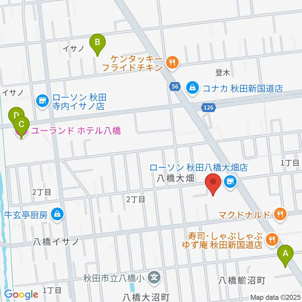 秋田北センター ヤマハミュージック周辺のホテル一覧地図