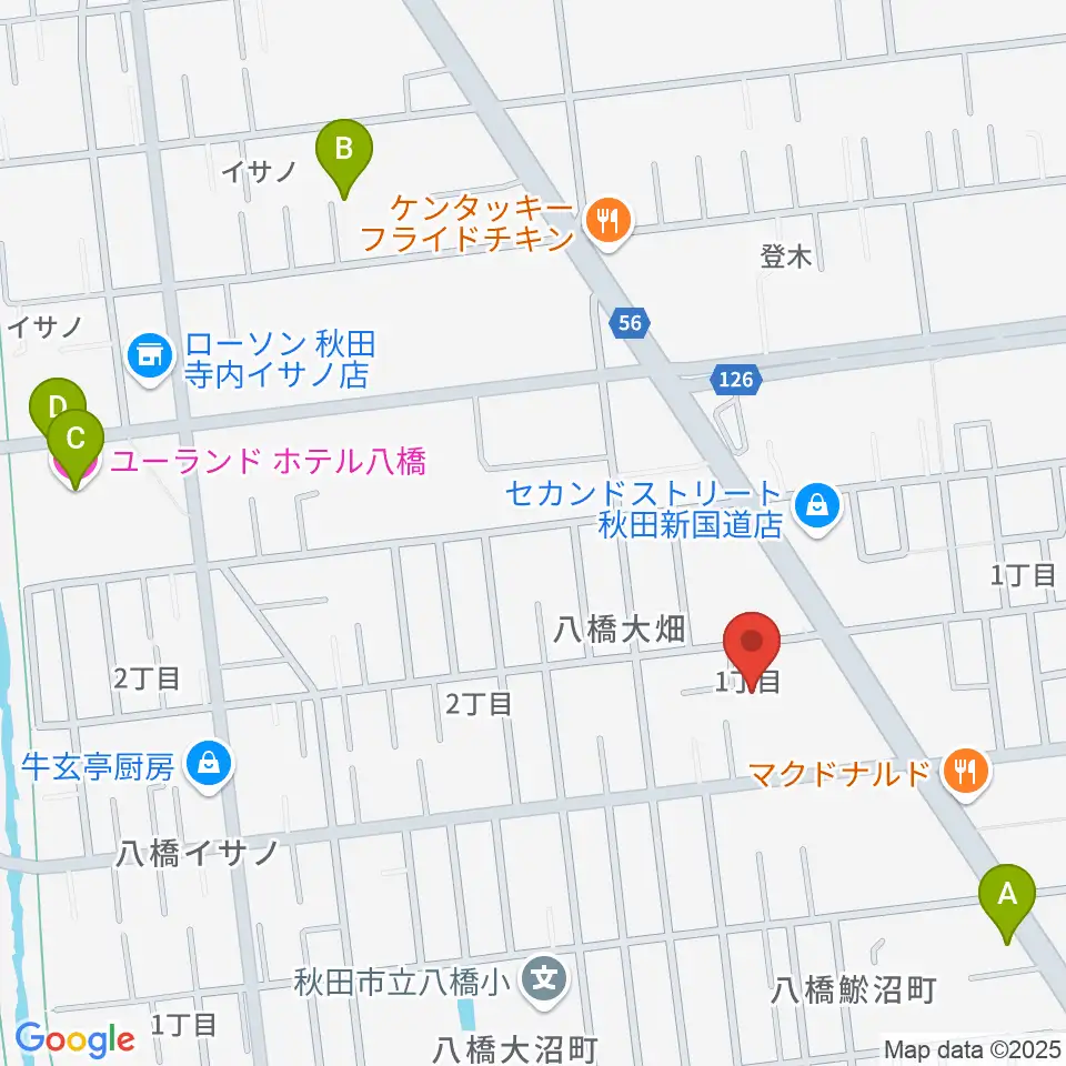 秋田北センター ヤマハミュージック周辺のホテル一覧地図