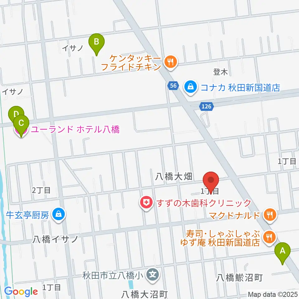 秋田北センター ヤマハミュージック周辺のホテル一覧地図