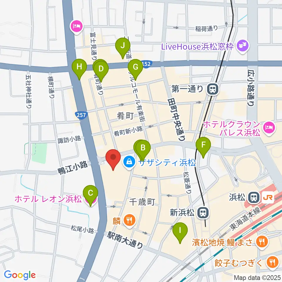 クエストミュージック浜松ザザシティ店周辺のホテル一覧地図