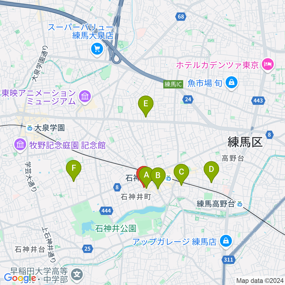 ドットスポットスタジオ周辺のホテル一覧地図