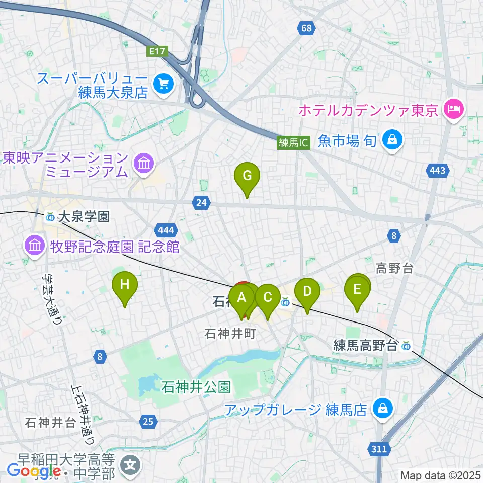 ドットスポットスタジオ周辺のホテル一覧地図